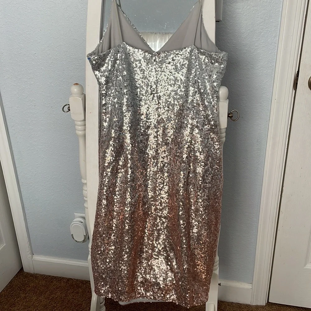 Silver and Pink Sequin dress - Picture 2 of 5